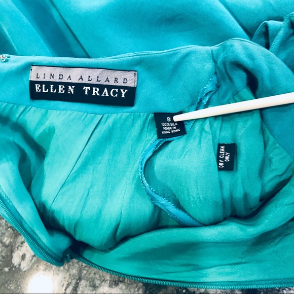 Vintage Ellen Tracy Silk Pencil Cut Lined Skirt Size 8 - Picture 9 of 12